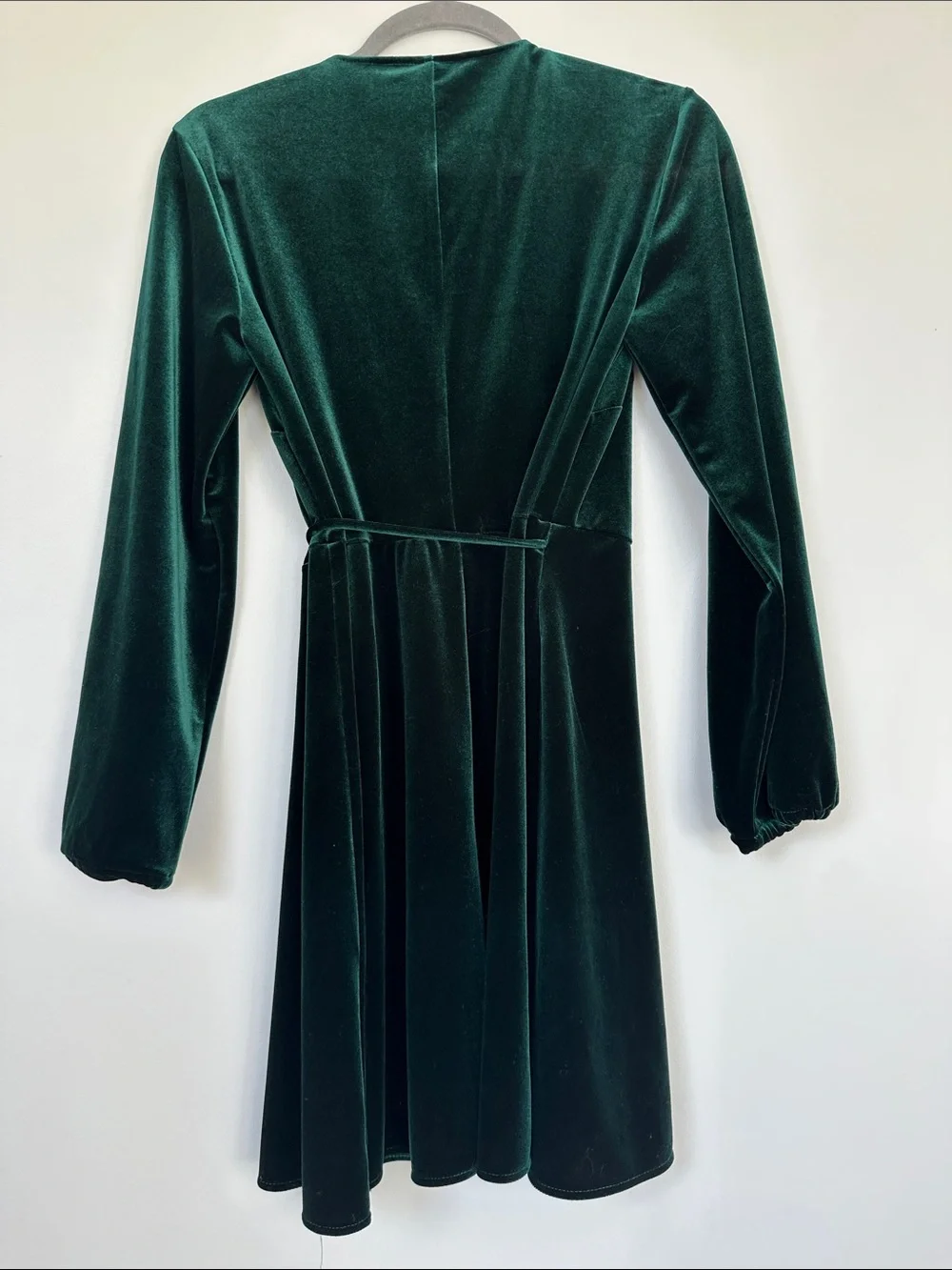 Zara Green Velvet Wrap Dress